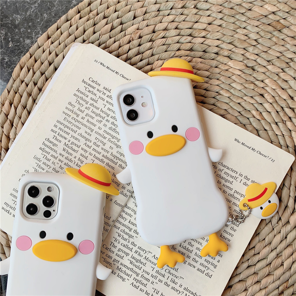 Ốp Lưng Silicone Hình Chú Vịt 3d Dễ Thương Cho Iphone 12 11 Pro Max Mini 12pro Xr X Xs Max 6 6s 8 7 Plus Se 2020