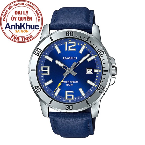 Đồng hồ nam dây da Casio Standard chính hãng Anh Khuê MTP-VD01L-2BVUDF (45mm)