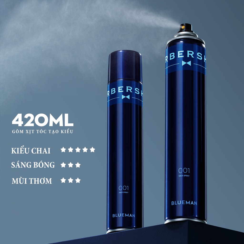  Gôm Xịt Tóc Tạo Kiểu BLUEMAN Hương Thơm Dễ Chịu Giữ Nếp Lâu 420ml & 99ml