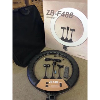 [GIÁ RẺ NHẤT] ĐÈN LIVESTREAM 55CM-80W ZB-F488 loại xịn kèm chân thép 2m 3 kẹp điện thoại+remote quay tiktok-bigo, makeup