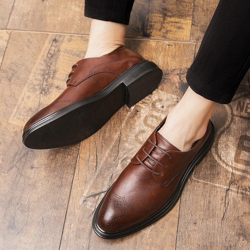 Elegant elegant leather lacing shoes for men