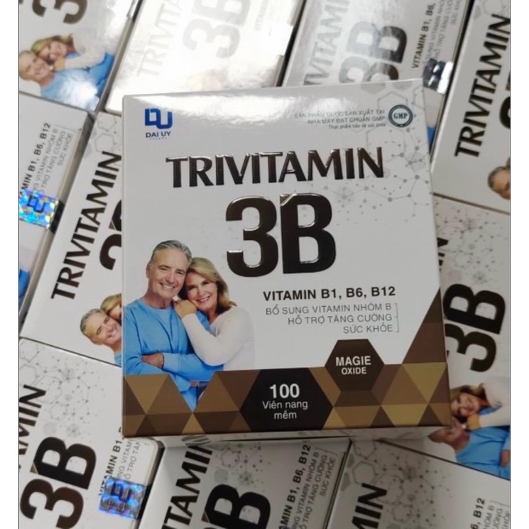 Trivitamin 3B hộp 100 viên nang mềm - Bổ sung vitamin B1- B6 - B12