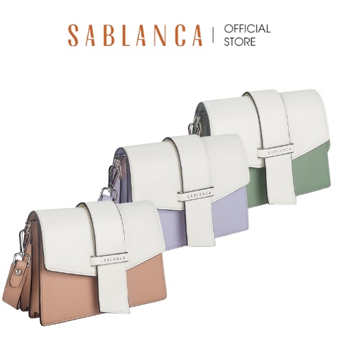 Túi đeo chéo nắp gập phối Color Block SABLANCA SD0104