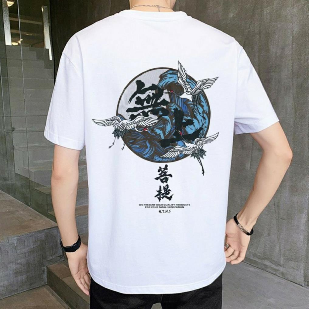 Áo Thun Nam UNISEX Tay Lỡ Form Rộng FULL SIZE Đen AD07 Dạ Hạc (44-70KG) 😍