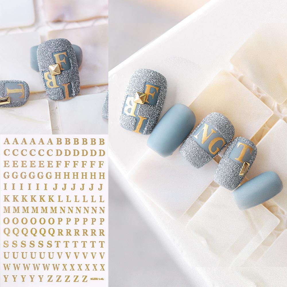AROMA Miếng Dán Trang Trí Móng Tay 3D DIY Hình Chữ Cái Tiếng Anh Độc Đáo