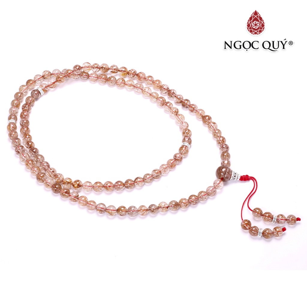 Vòng chuỗi 108 hạt thạch anh tóc đỏ - Ngọc Quý