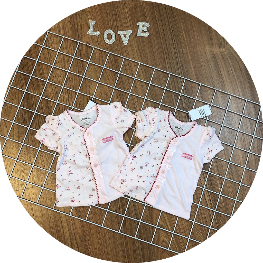 Áo Sơ Sinh Bé Gái Cộc Tay Cotton Mềm Mại Hàng Quảng Châu Siêu Xinh