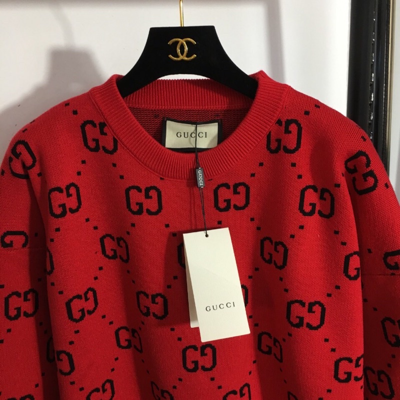 Áo len thời trang hoạ tiết logo thương hiệu Gucci GG/GC cao cấp có 2 màu