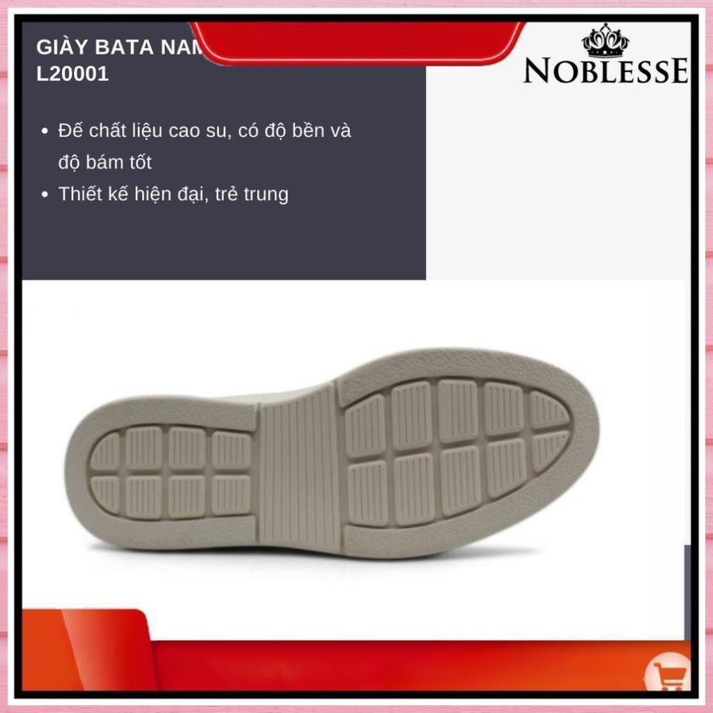 GIÀY THỂ THAO ĐỘN ĐẾ NAM TRUNG NIÊN DA THẬT THỜI TRANG CỔ THẤP MÀU ĐEN KEM CHÍNH HÃNG NOBLESSE L2000