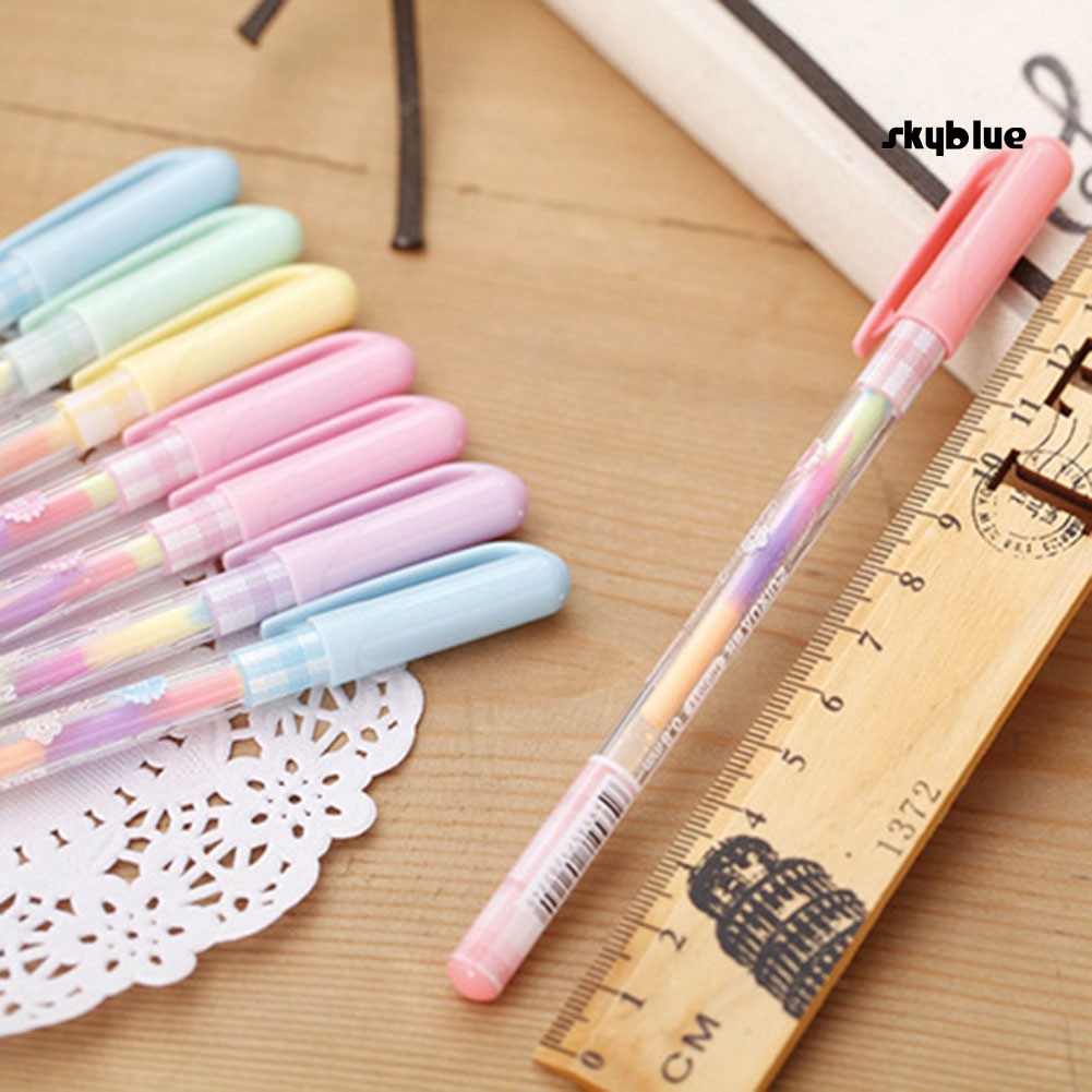 [Mùa tựu trường]0.8mm Colorful Painting Highlighter Marker Gel Ink Pen Office School Stationary