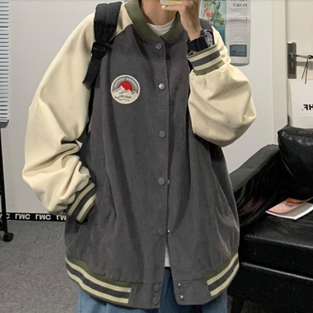 Áo khoác bóng chày dáng rộng phong cách hàn quốc dành cho nam giới trẻ tuổi unisex quần áo