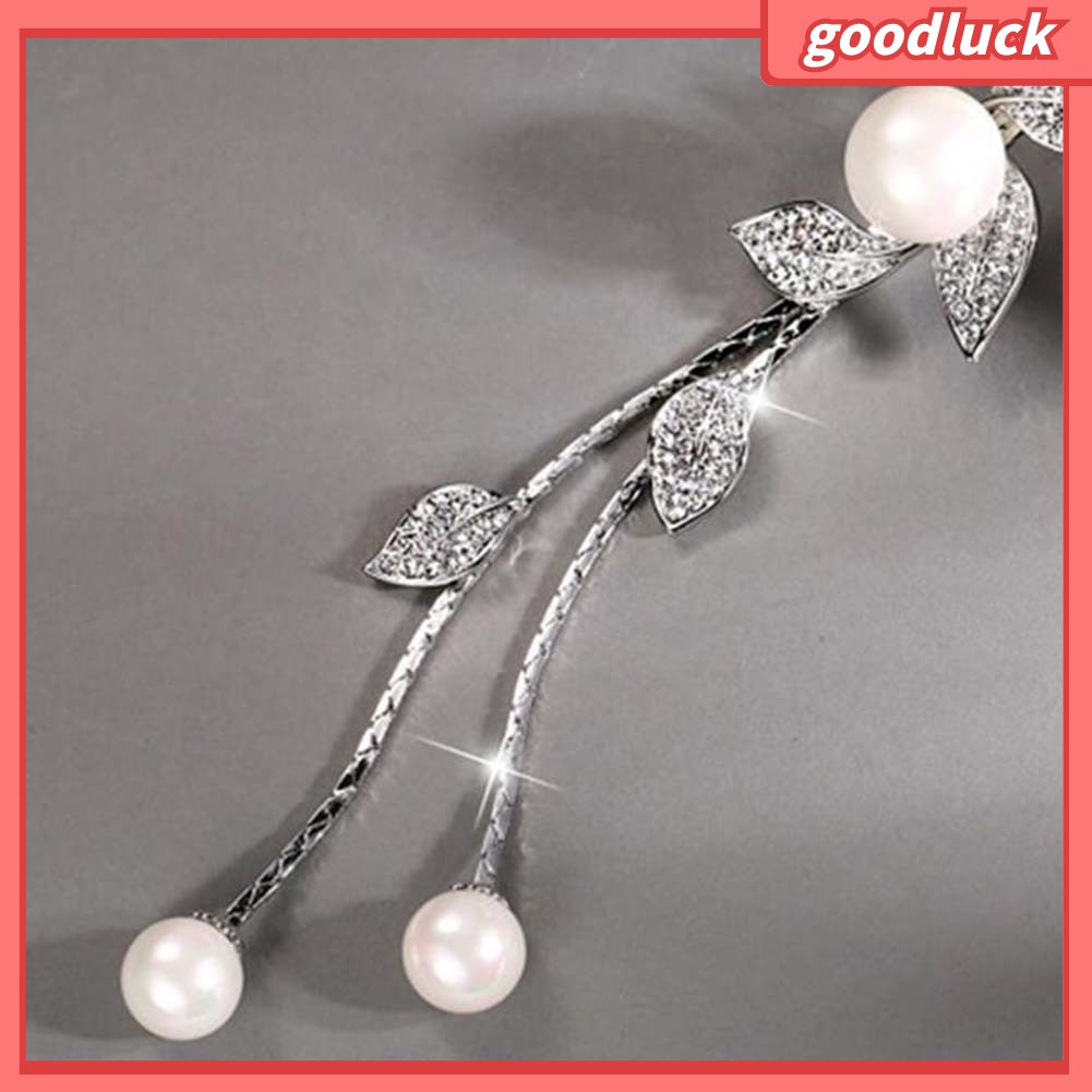 Dây Chuyền Mặt Chiếc Lá Đính Ngọc Trai Cho Nữ