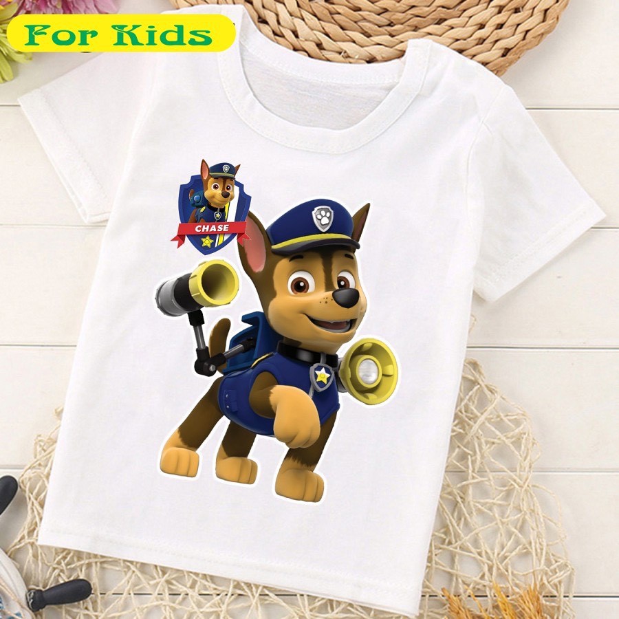 Áo thun đội chó cứu hộ Chase trẻ em | Áo Paw Patrol Chase tay ngắn cho bé trai|  bé gái đẹp PA07 | Áo Chất Store