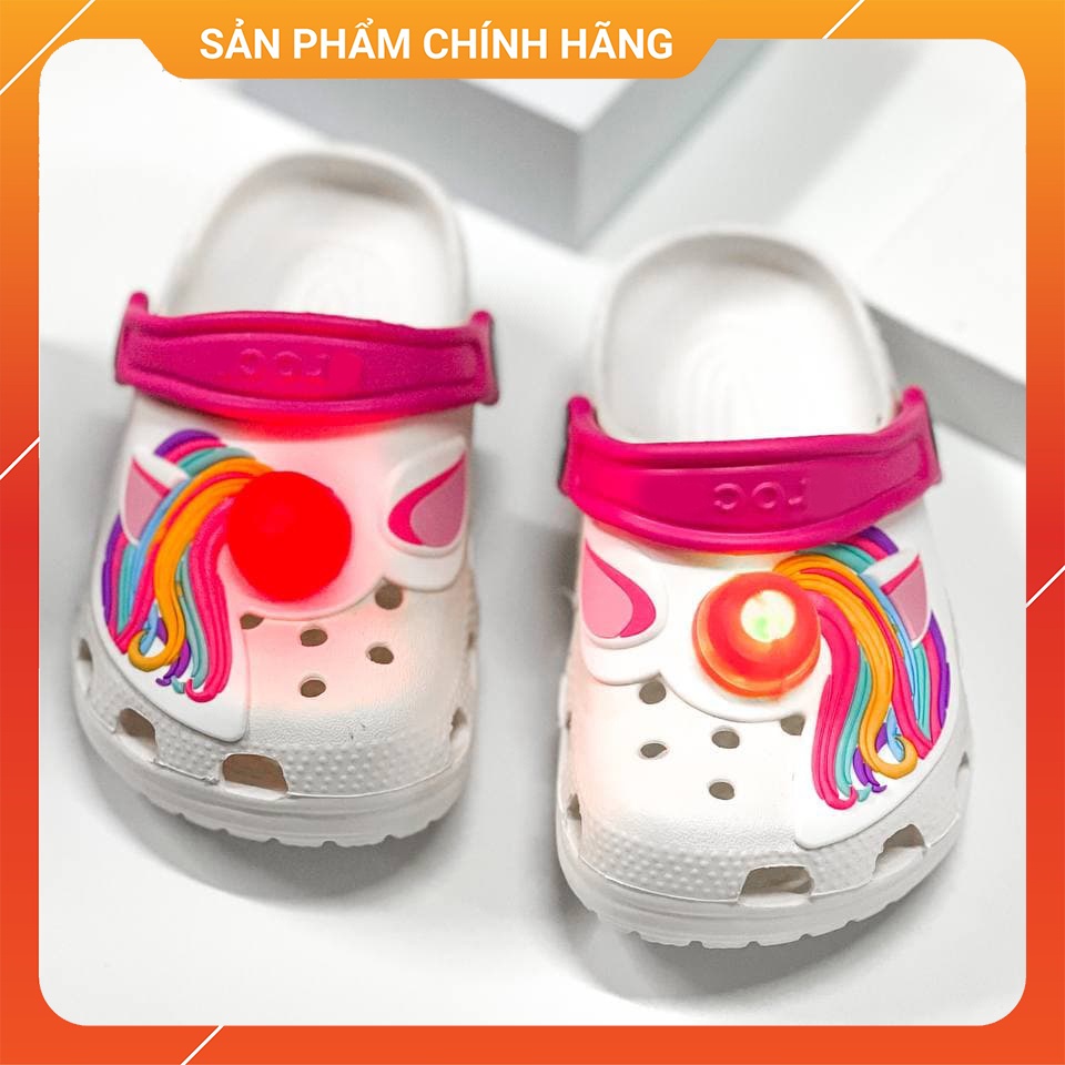 Giày Dép Cross Trẻ Em Classic Clog Pony Light Size C7 Đến J3 - Tặng 6 Jibbizt - Sấu Vui Vẻ