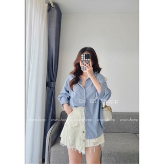 Chân váy kaki jeans khuy cài