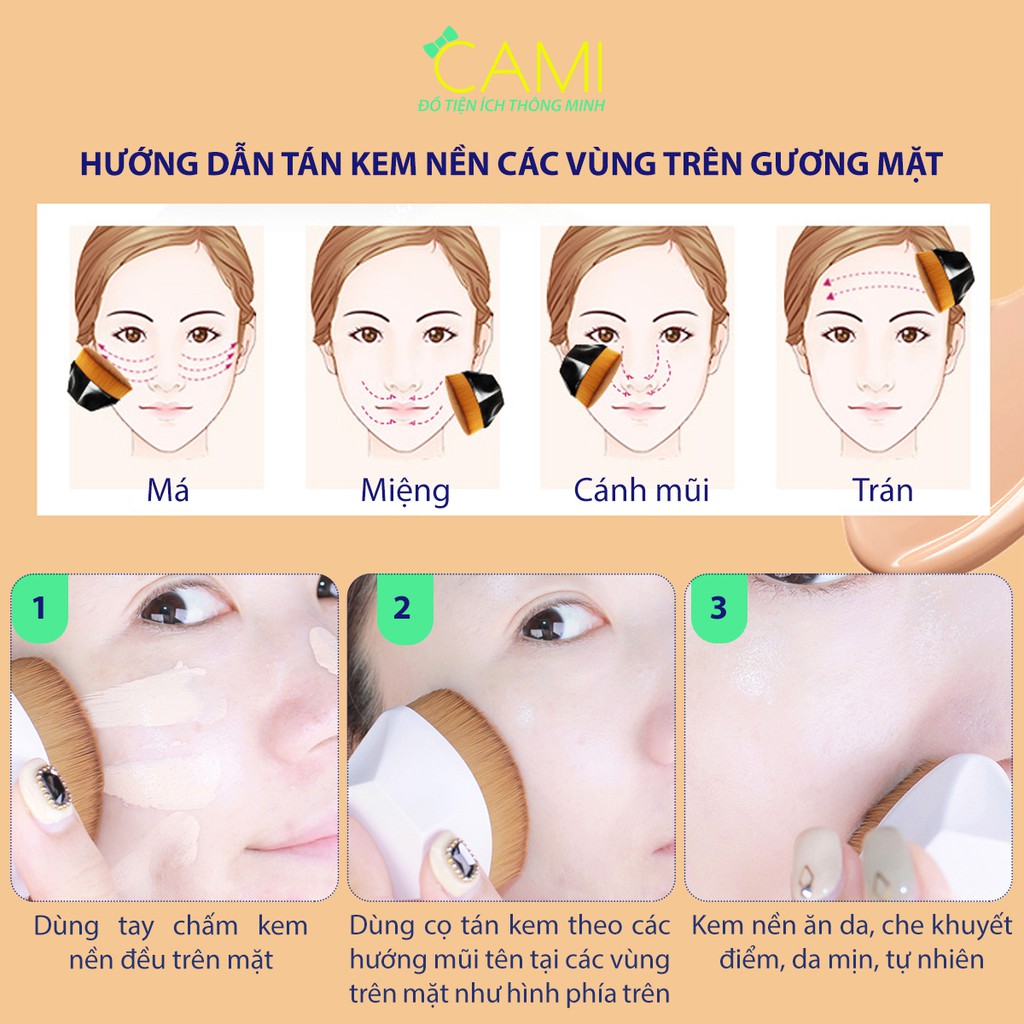 Cọ tán kem nền số 55 cho da ăn phấn đẹp mịn không tì vết - Cami - CMPK170