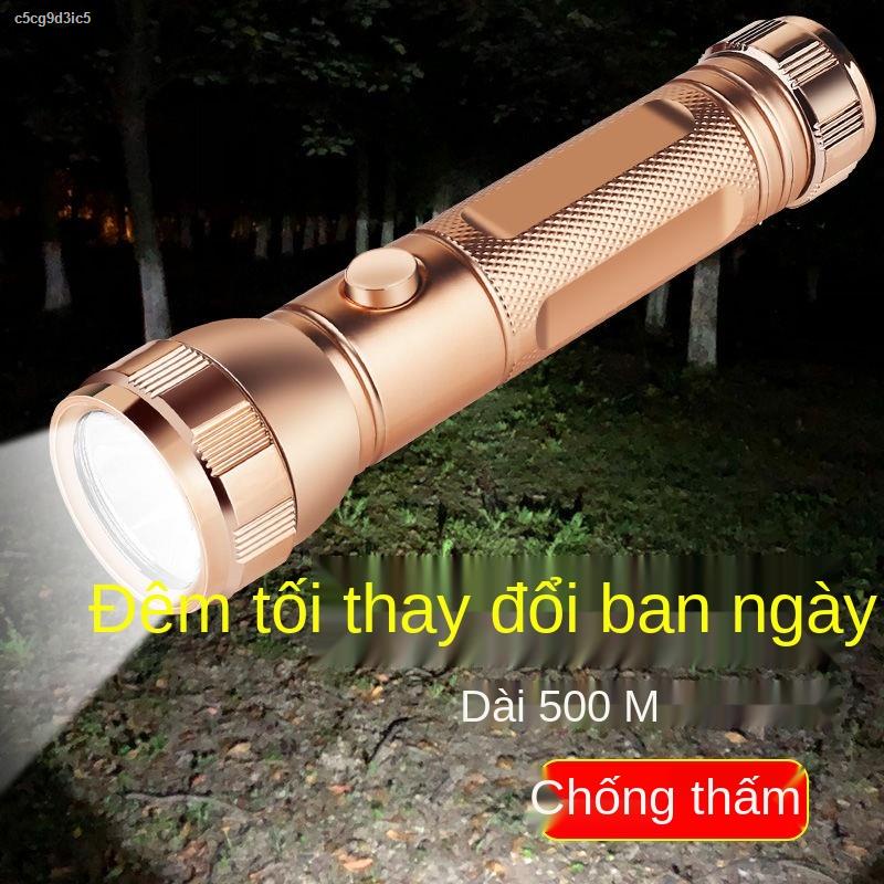 【2021】Đèn pin phát nổ LED ánh sáng mạnh có thể sạc lại hai tốc độ di động siêu dài thời lượng ngoài trời khẩn cấp miễn p