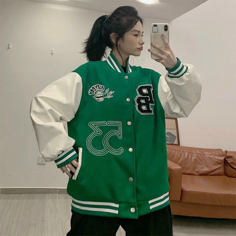 Áo Khoác Nữ, Áo Khoác Bomber Nữ Họa Tiết Thời Trang Cá Tính Sành Điệu PHong Cách Giới Trẻ thoi trang shop valentina