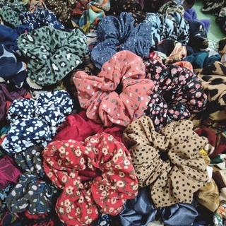 Dây buộc cột tóc vải scrunchies màu ngẫu nhiên