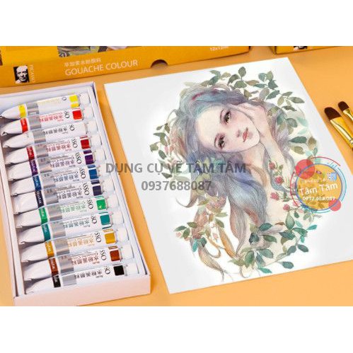 [ TÂM TÂM ]-Màu Gouache Picasso dung tích 12ml, Picasso Gouache Colour-