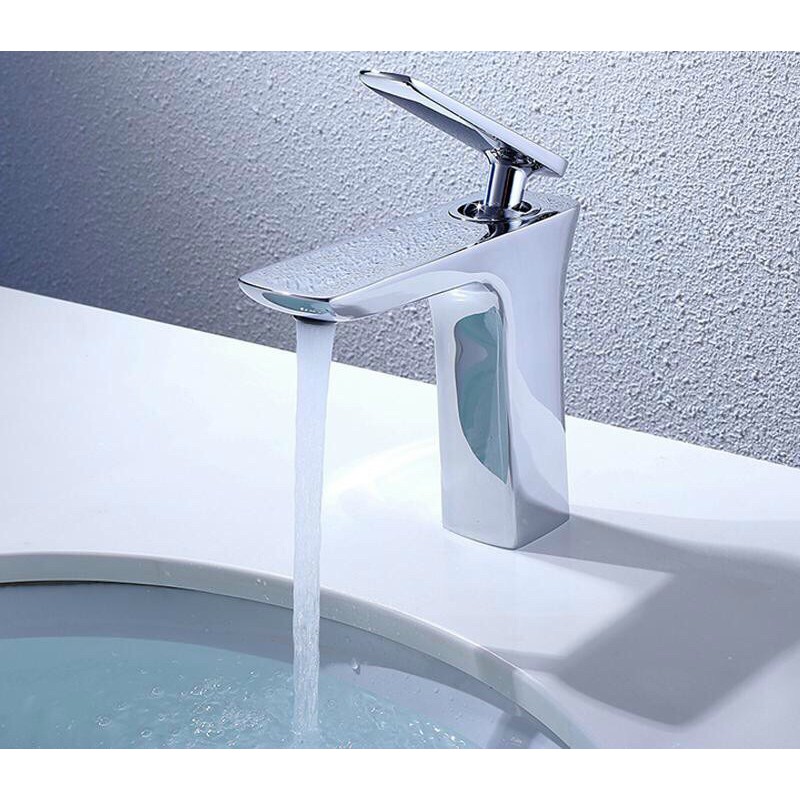 Vòi lavabo nóng lạnh cao cấp Rolix - hàng đồng thau dày bảo hành 5 năm