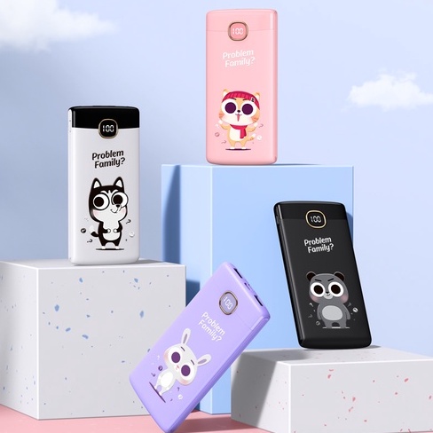 Sạc dự phòng 10000mAh BASIKE-PT122P màn hình LED 2 đầu vào và 2 đầu ra 2A sạc nhanh cho iPhone Huawei Samsung Xiaomi OPPOVivo