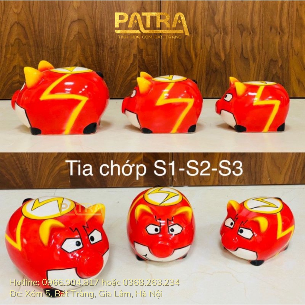 Lợn đất tiết kiệm tiền cho bé, heo đất tiết kiệm chính hãng Bát Tràng, ống heo đựng tiền ngộ nghĩnh độc lạ