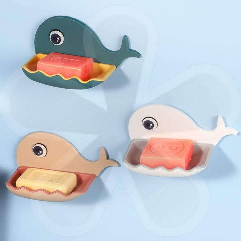 Khay đựng xà bông dán tường hình cá heo cute - Giá Treo Nhà Tắm , Kệ Xà Bông Dán Tường - Khô Ráo, Tiện Lợi