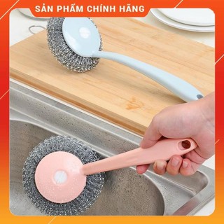 CHÍNH HÃNG -  [FREESHIP❤️] Cọ xoong nồi inox có tay cầm 24cm,bùi nhùi cọ xoong nồi nhà bếp