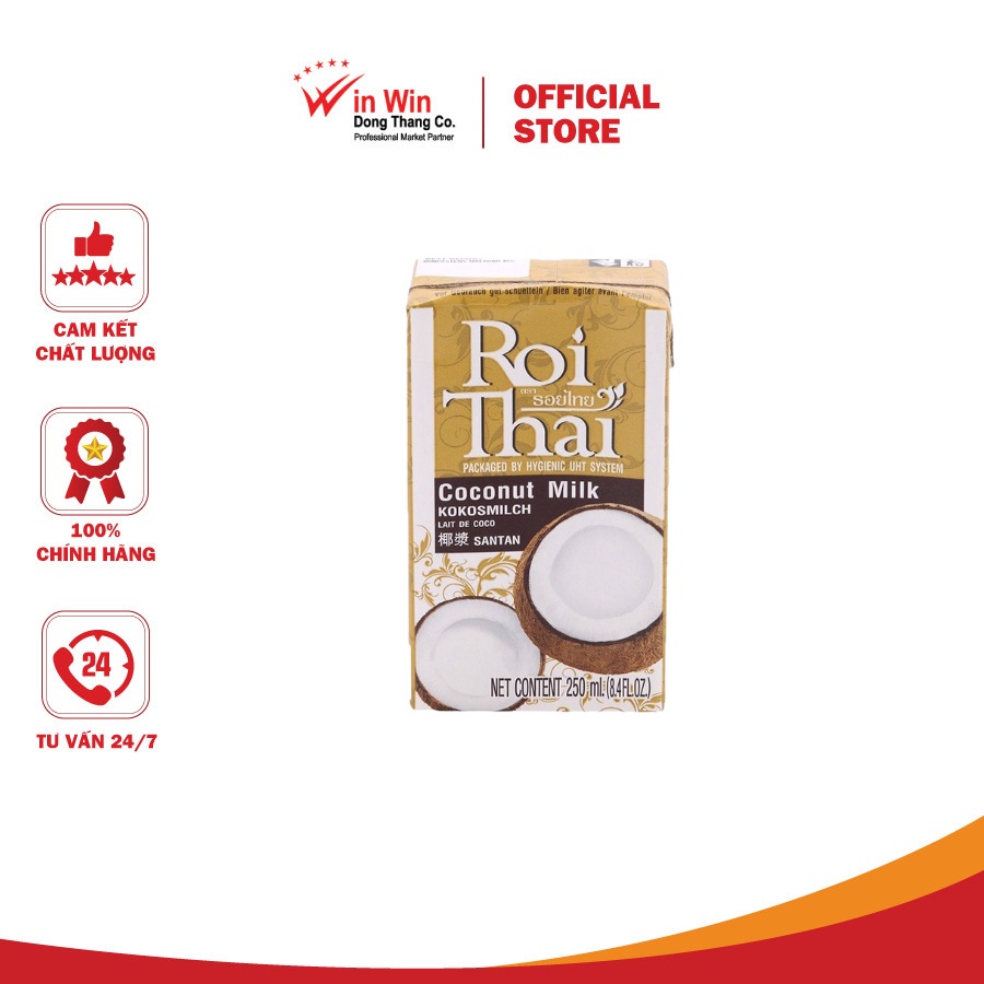 Nước Cốt Dừa Roi Thai 250ml - Nhập Khẩu Thái Lan | Roi Thai Coconut Milk 250ml