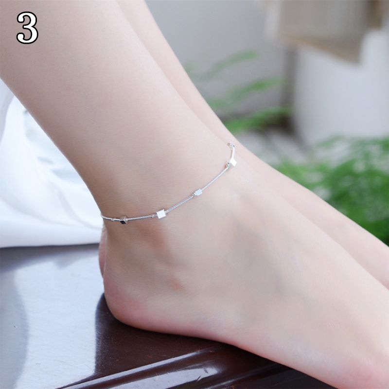 Lắc chân mạ bạc 925 thiết kế trẻ trung thời trang dành cho nữ