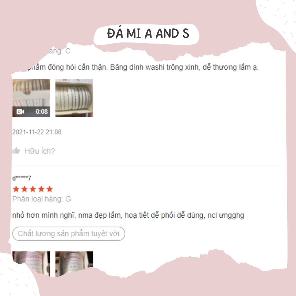 Set 10 cuộn băng dính washi nhiều màu sắc dùng trang trí album độc đáo