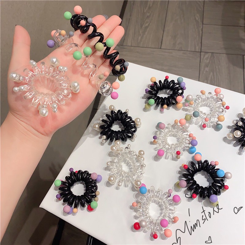 Dây cột tóc lò xo nhiều màu đơn giản dễ thương TIMSTORE