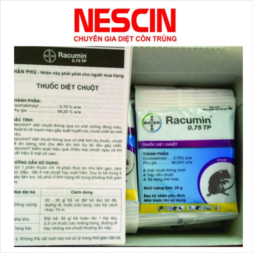 Combo 5 Gói Thuốc Diệt Chuột Racumin