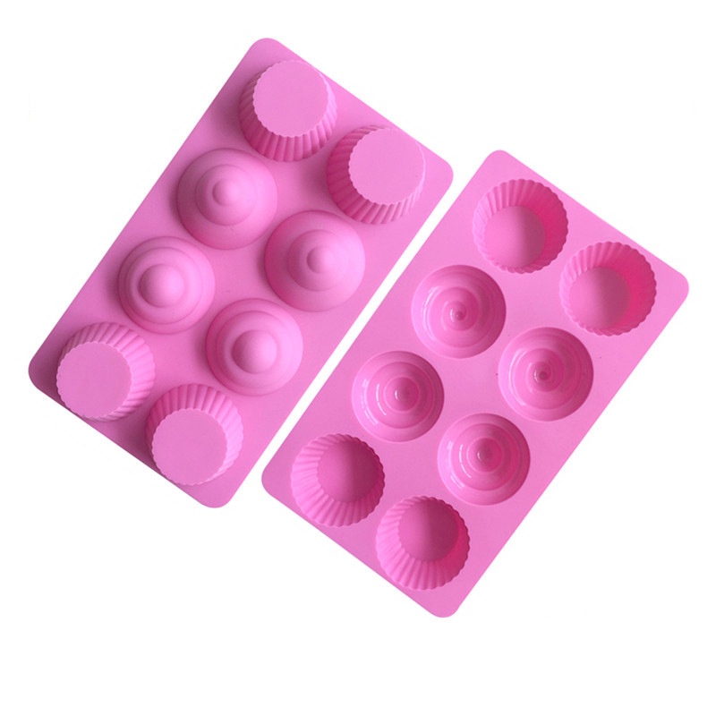 SG - Khuôn silicon tròn nướng bánh bông lan, làm bánh cupcake muffin socola 8 ô cho bé