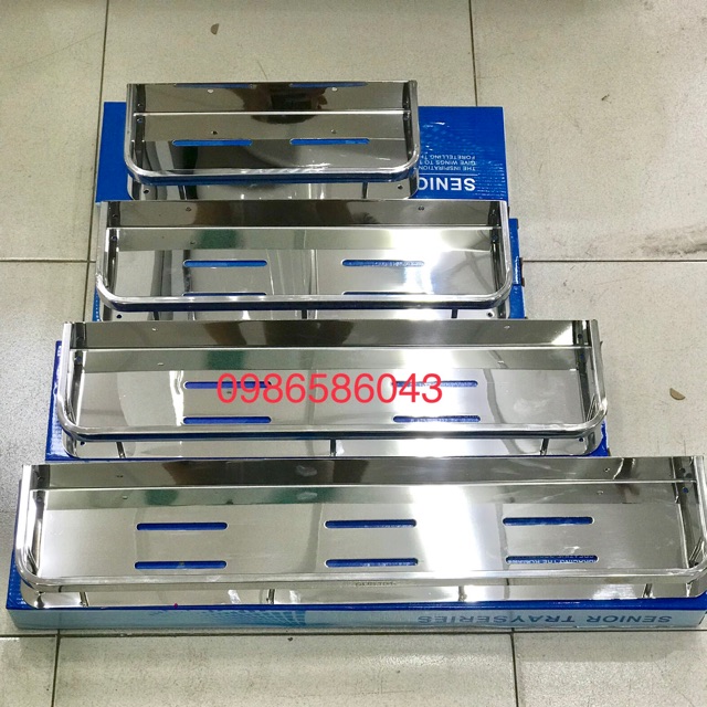 KHAY XÀ BÔNG TẮM INOX304, KỆ XÀ BÔNG THẲNG DÀI 30,40,50,60 CM