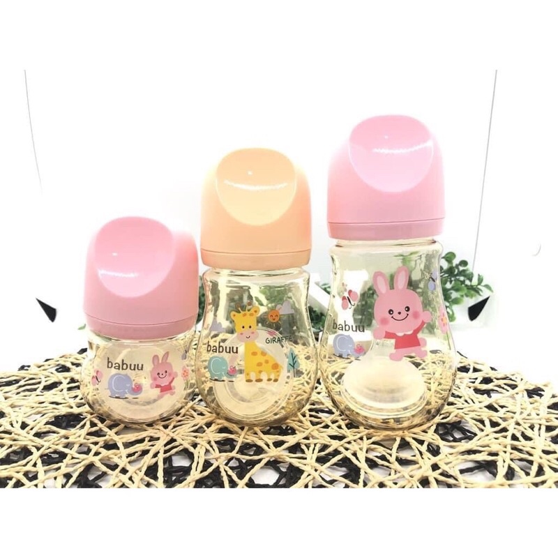 Bình sữa Babuu PPSU 90ml/210ml/270ml tặng kèm núm