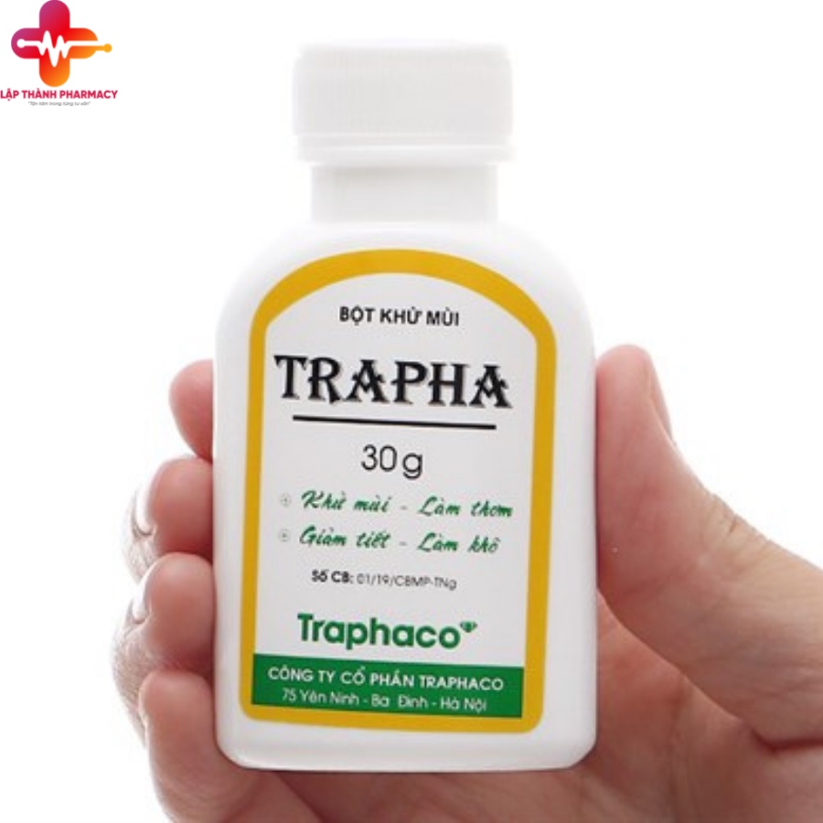 Khử mùi trapha , khử mùi hôi giày, hôi chân, giảm tiết mồ  hôi, dạng bột hộp 30g