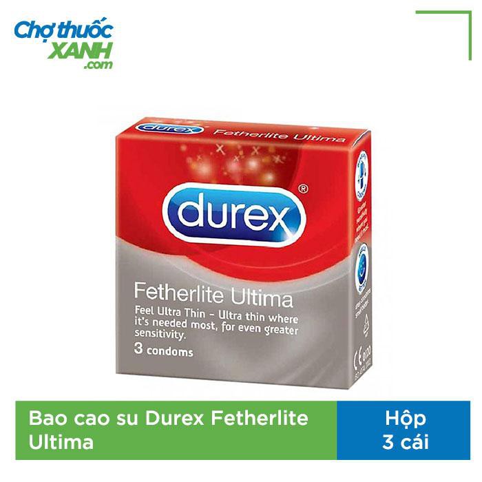 Bao cao su Durex Fetherlite Ultima ôm khít, không màu, bôi trơn, Hộp 3 cái