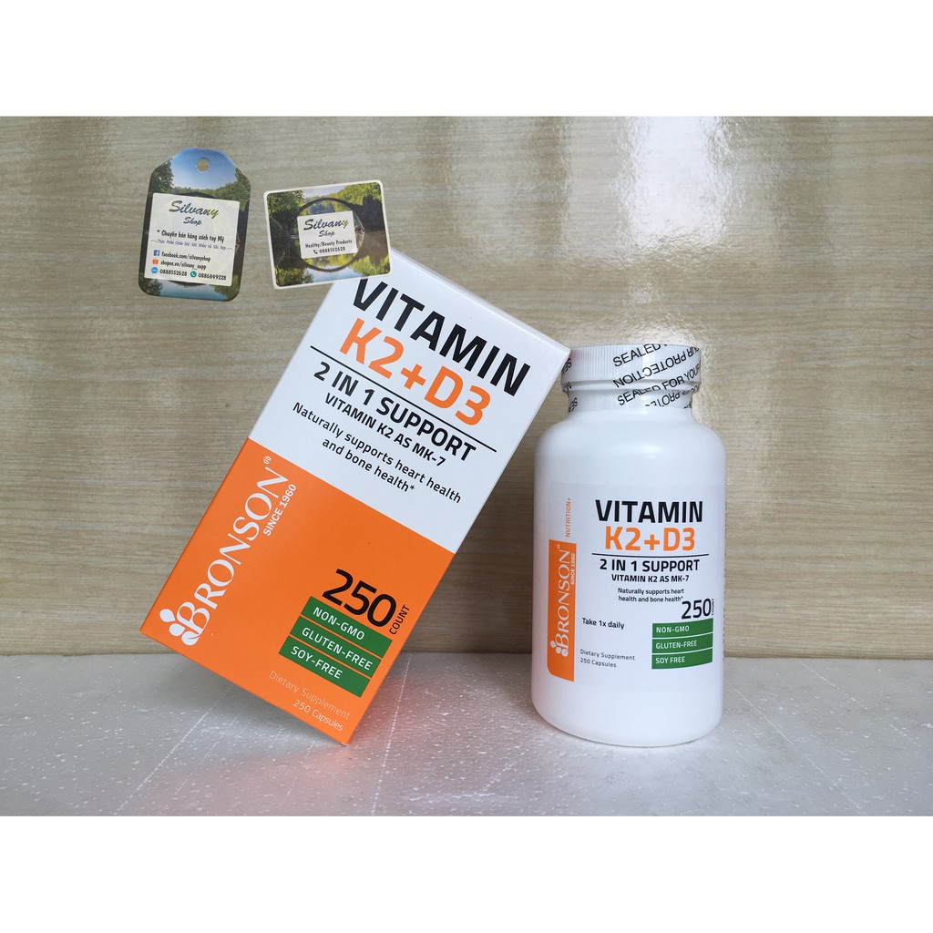 Vitamin D3 K2 | Bronson Vitamin K2 D3 | Vitamin K2 + D3 | MK7 90mcg/D3 5000IU