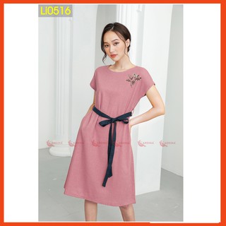 Đầm Linen 𝐂𝐀𝐑𝐃𝐈𝐍𝐀 Nơ Êo Thanh Lịch Phù Hợp Cho Cô Nàng Công Sở Cao Cấp Chính Hãng - Li05
