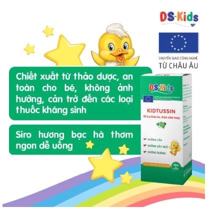 Siro Hỗ trợ Giảm ho, Hỗ trợ Tiêu hoá DS Kids - KIDTUSSIN, MULTI VITAMIN