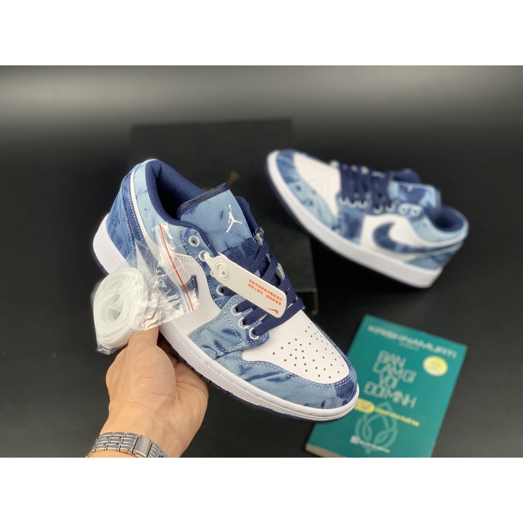 Giày thể thao nam nữ Jordan Denim loang bò cổ thấp  - J35