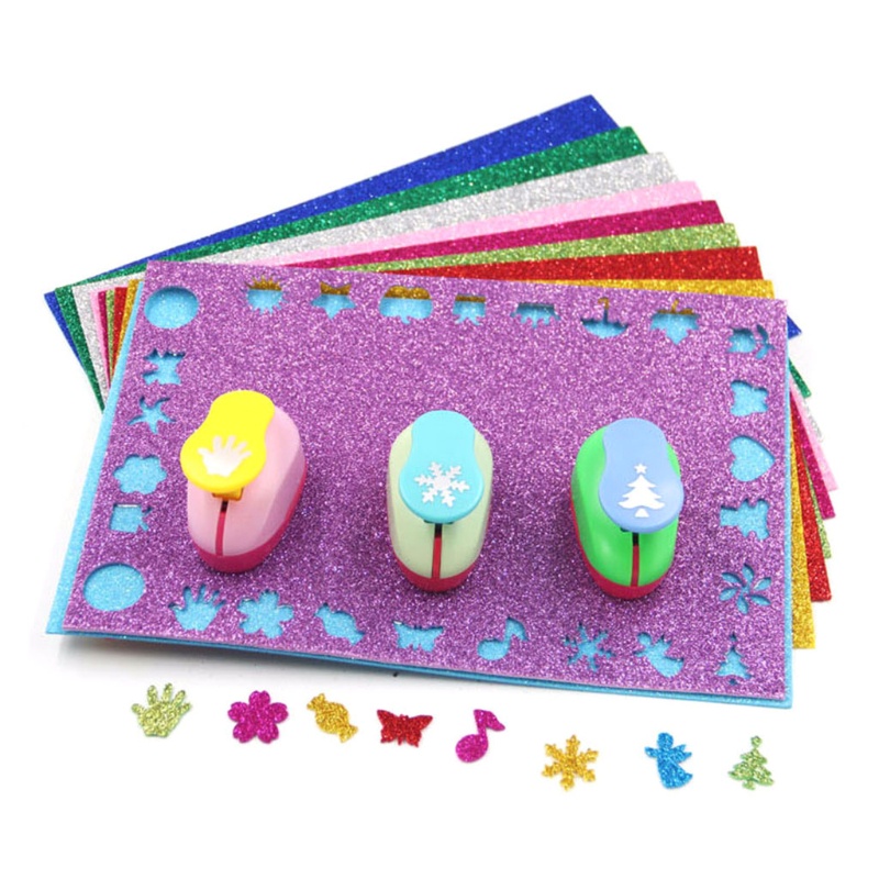 Syd Set 10 Tờ Giấy Xốp eva a4 Phối Kim Tuyến Lấp Lánh Cho Bé Tự Làm Đồ Thủ Công