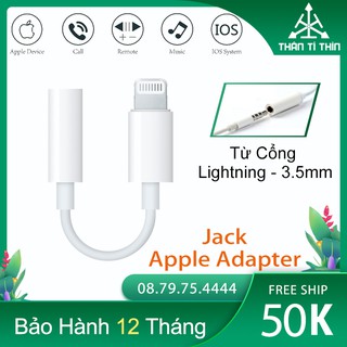 Jack chuyển đổi lightning - 3.5mm chính hãng - bảo hành 12 tháng