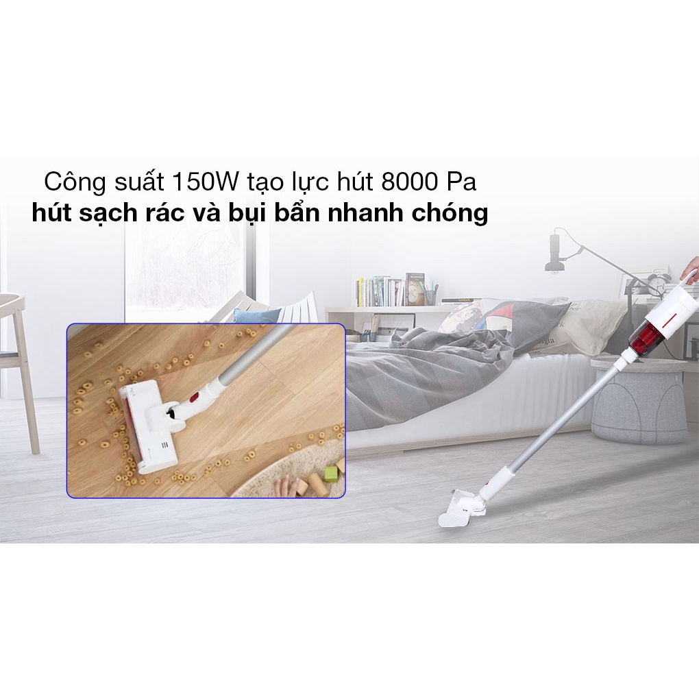 (*)GIAO HỎA TỐC MÁY HÚT BỤI Không Dây Cầm Tay Deerma VC20 Plus Công suất 150W, Pin 2200mAh