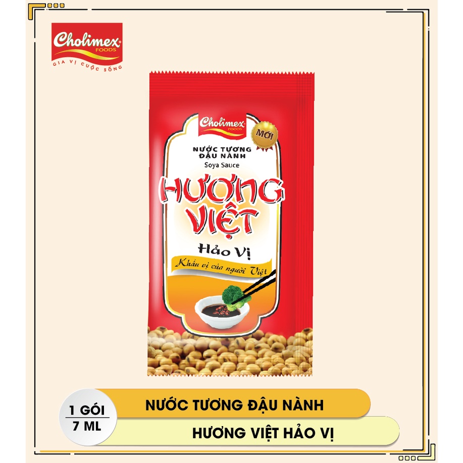 Nước tương Hương Việt Hảo Vị 7ml (01 túi gồm 50 gói tiện lợi sử dụng)