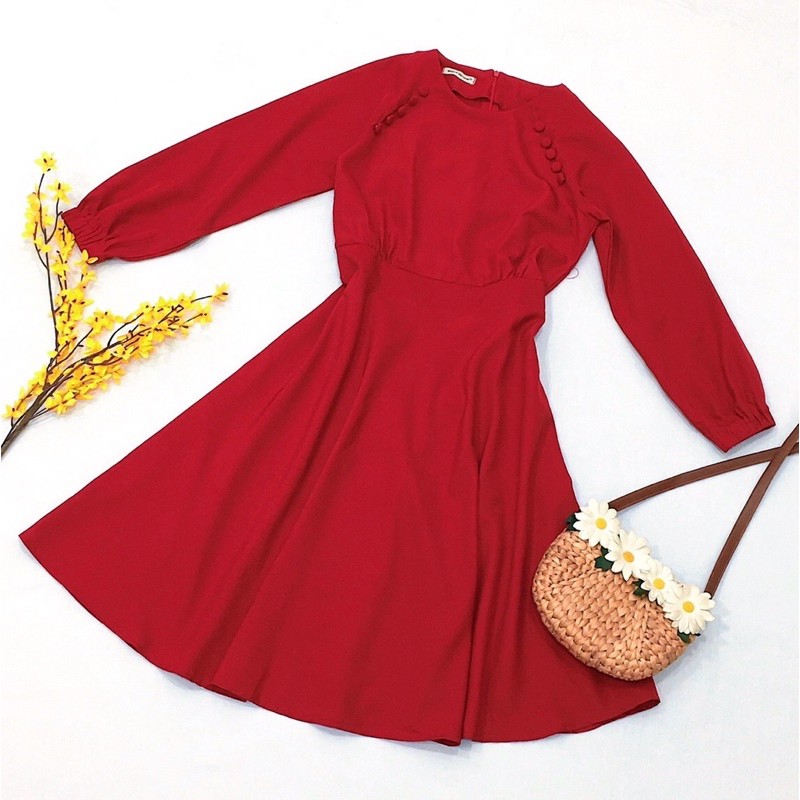 Đầm suông nút bọc ( kèm hình thật) | BigBuy360 - bigbuy360.vn