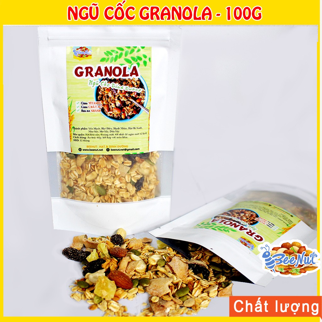 [100g] Granola Mix 7 Loại - Ngũ Cốc Dinh Dưỡng - Ăn Kiêng - Không Đường - Không Phẩm Màu Nhân Tạo