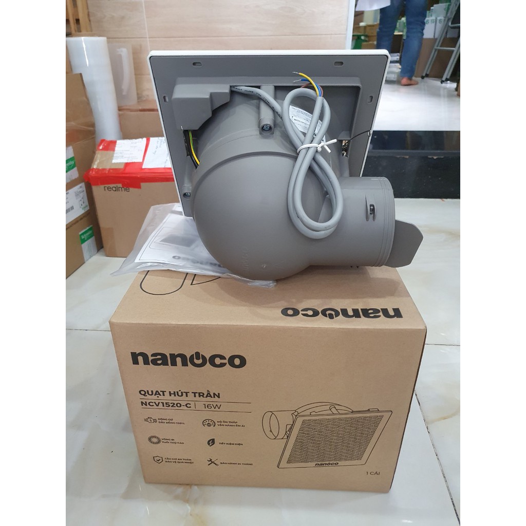 Quạt hút âm trần có ống dẫn Nanoco NCV1520-C